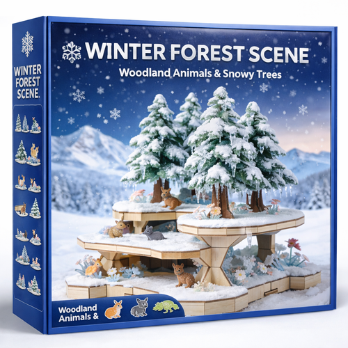 Winter Forest 3D Wooden Puzzle Scene